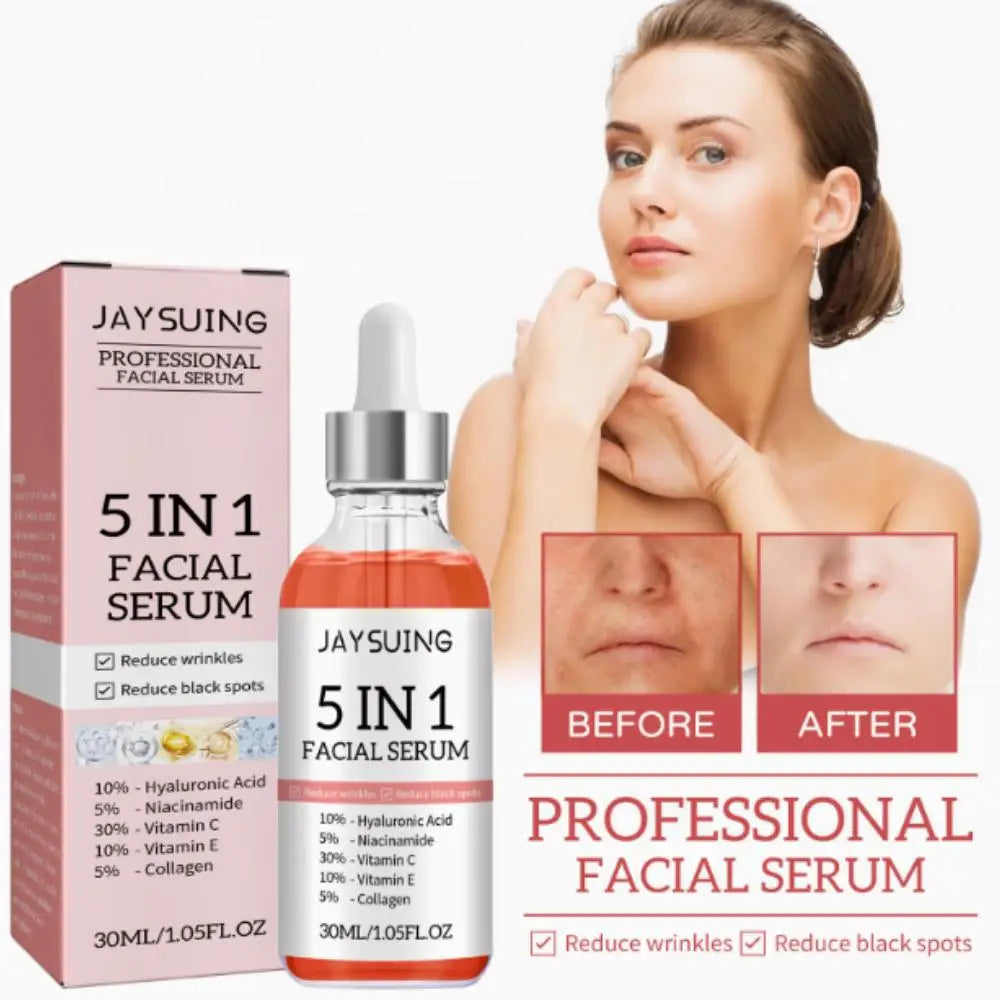 Jaysuing 5-In-1 Niacinamide Essence Hyaluronic Acid Serum Vitamin C Skincare Moisturizing Brightening Rejuvenation Skin Care