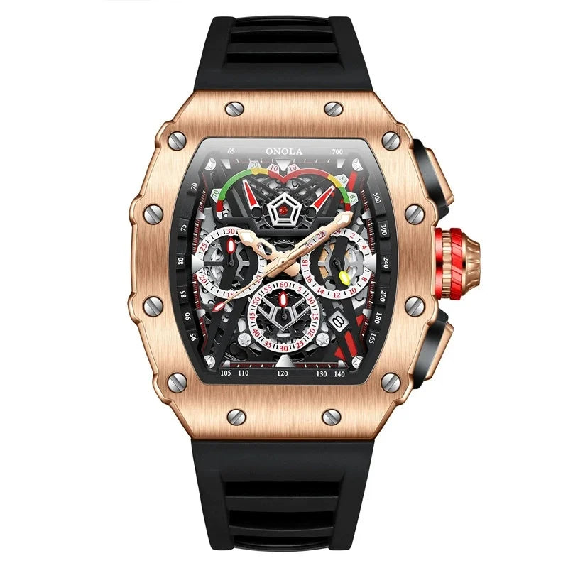 ONOLA 6827 Fashion Luxury Hands Clock Multifunction Waterproof Luminous Sports Casual Male Quartz Watches for Men Reloj Hombre