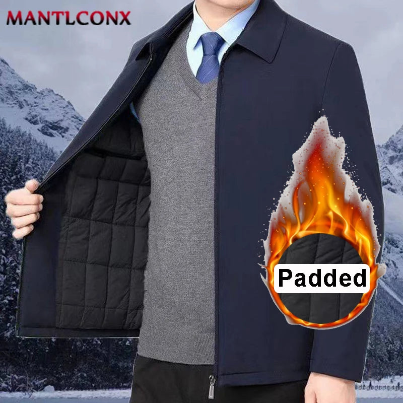 Winter Thick Warm Blazer Jacket Men Fleece Lining Winter Jackets for Men Autumn Office Dress Coat Social Formal Outerwear L-3XL