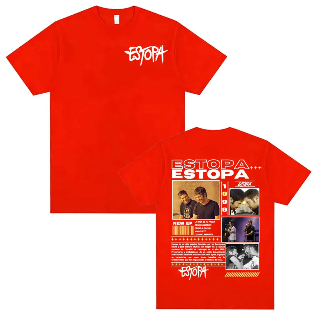 Rapper Estopa 1999 Tour Concert Cover T-shirt Men Women Casual O-Neck High Quality T Shirts Hip Hop Oversized T Shirt Streetwear