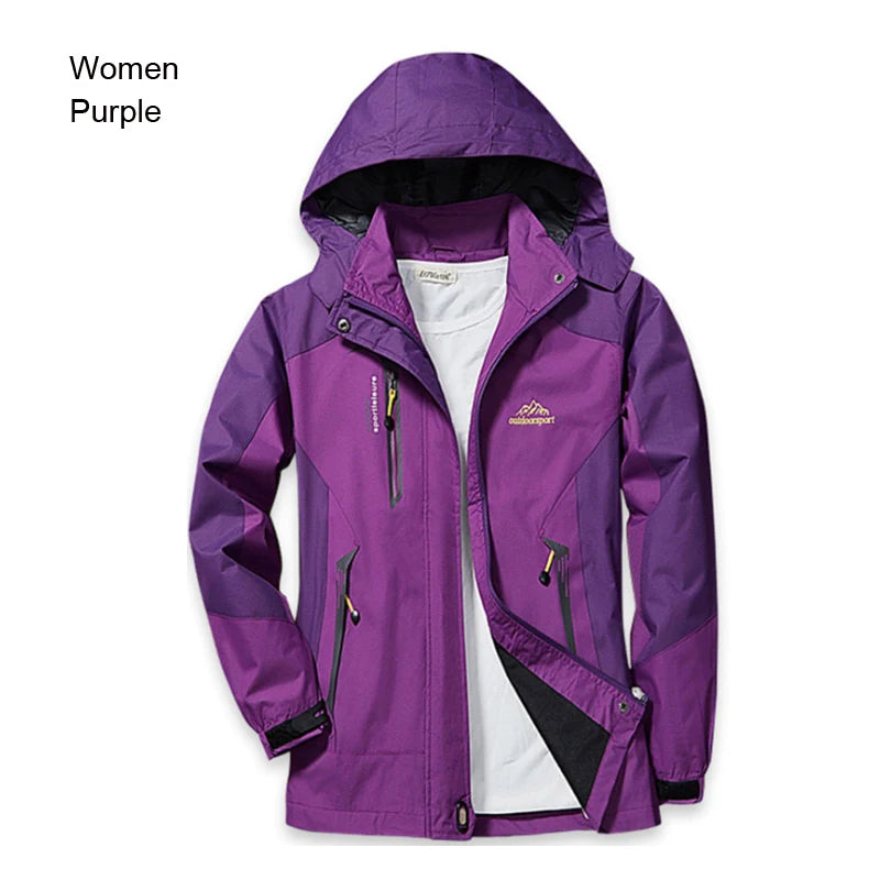Women Autumn Trekking Jacket Outdoor Hiking Rain Coat Windbreaker Waterproof Hooded Camping Cycling Climbing Warm