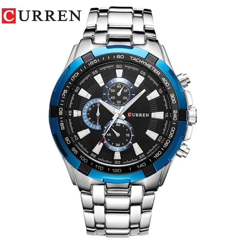 CURREN Fashion large dial leisure business watch Men's quartz waterproof wristwatch  Quartz Male Clock