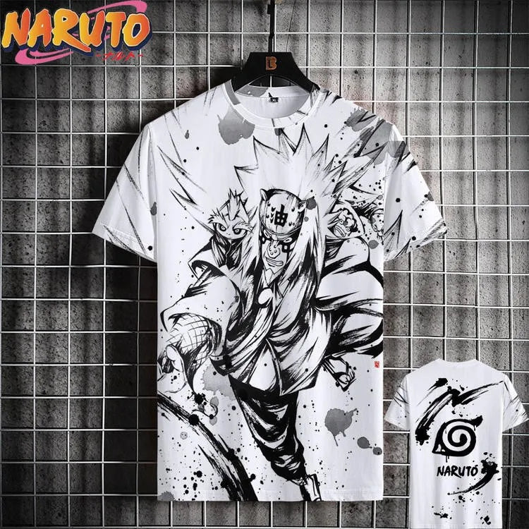 MINISO Summer Men's T Shirt Japanese Anime 3D Prints Casual Short Sleeve Tees Street Oversized Clothing Fashion Cartoon T-Shirts