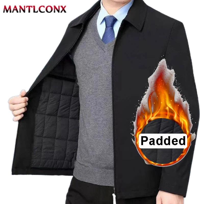 Winter Thick Warm Blazer Jacket Men Fleece Lining Winter Jackets for Men Autumn Office Dress Coat Social Formal Outerwear L-3XL