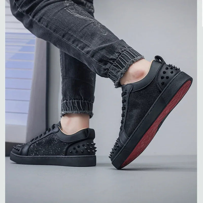 Rivet Men's Casual Sneakers Walking Men Casual Shoes Fashion Brand Sport Male Man Sneakers Shoes Designer Platform Mens Shoes