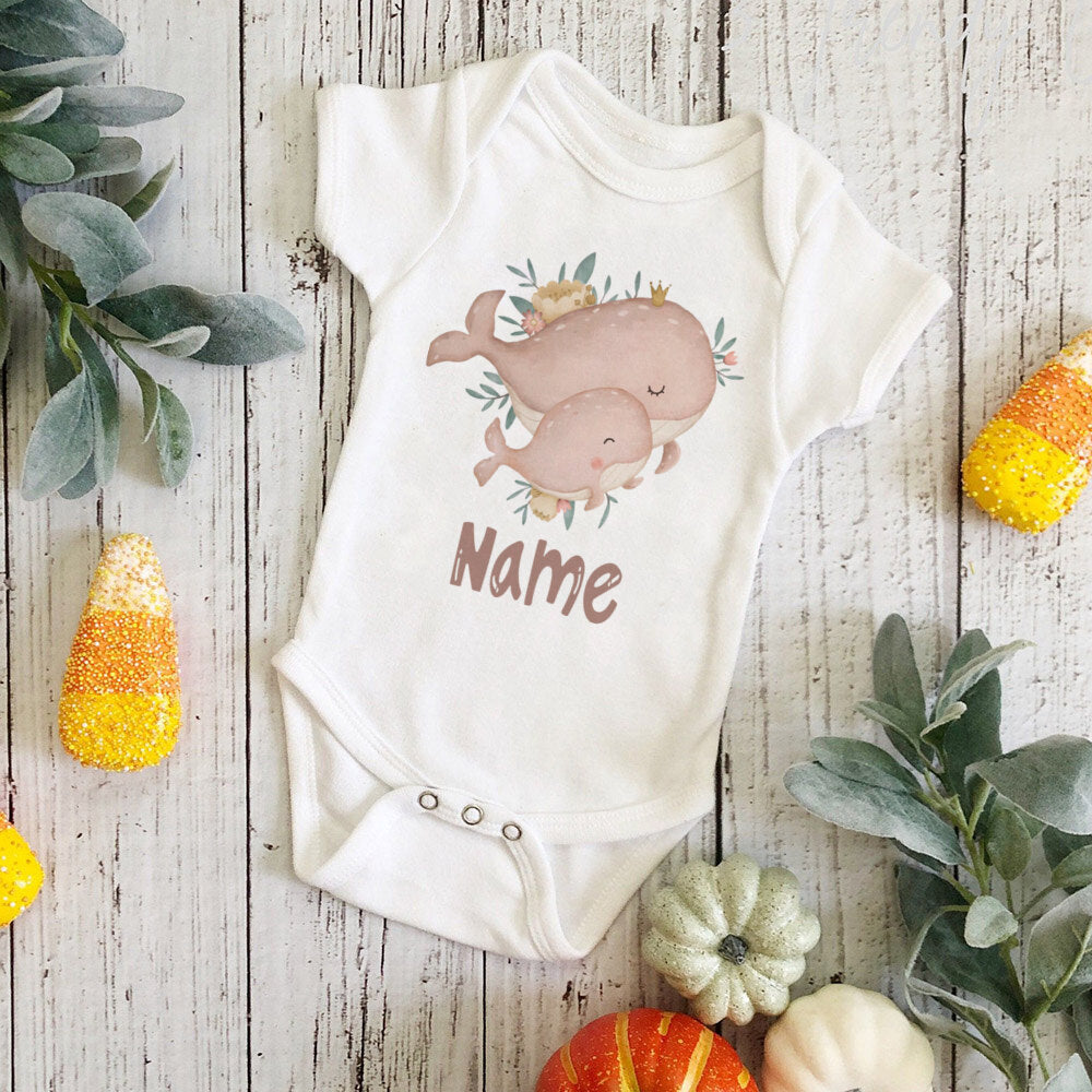 Personalized Monkey with Name Baby Jumpsuit Baby Sustom Name Romper for Infant Shower Gift for Girls Boys Outfit Newbron Clothes