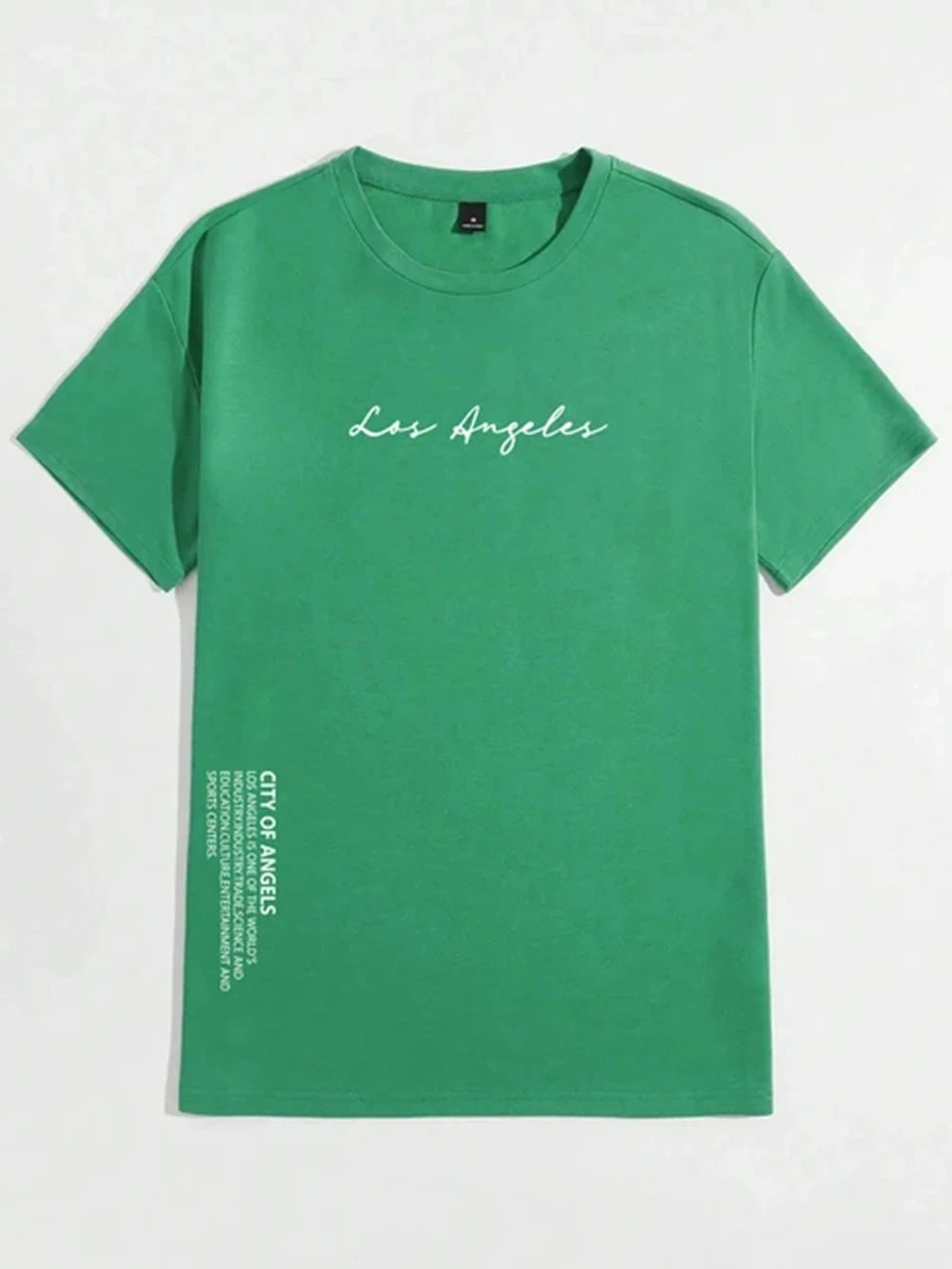 Los Angeles City Of Angels Letter Graphic T-Shirts Men Breathable Tees Summer Cotton Tshirt Hip Hop Oversized T-Shirt 82990