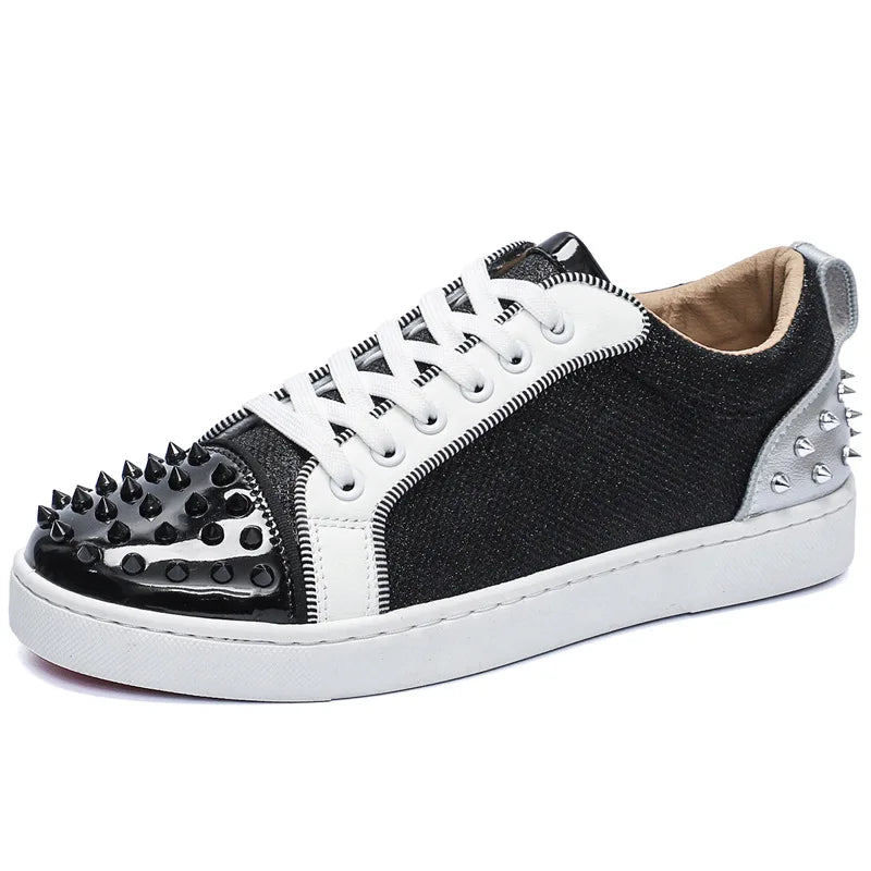 Latest Men's Fashionable Casual Rivet Board Shoes for Spring and Autumn Outdoor Sports Shoes Breathable and Comfortable Sneakers