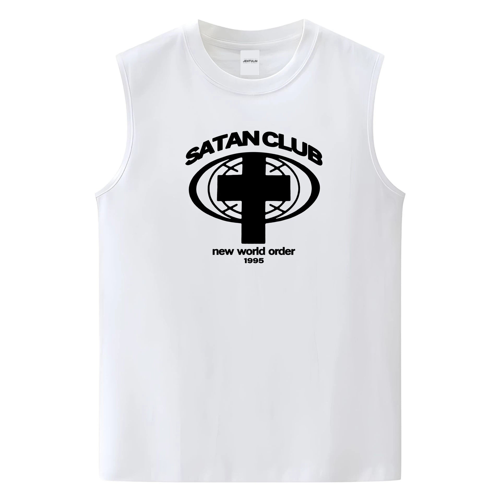 Harajuku Oversized Streetwear Men's Clothing Satan Club Graphic Print Tank Tops Cotton Hip Hop sleeveless Tshirt Gothic Y2k Vest
