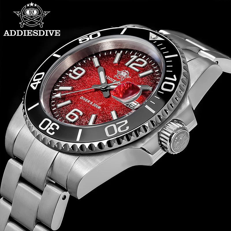 ADDIESDIVE 2025 NEW 41MM AD2513 Men Quartz Watches Reloj 316L Steel 200M Diving BGW9 Super Luminous Waterproof Diver Watch