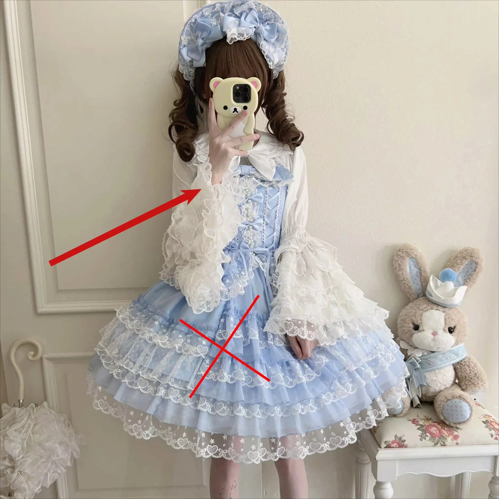 Women's Lolita Pink Dress Jsk Bow Lace Stitching Cute Sweet Girls Suspender Dress Lady Long Sleeve Inner Shirt Y2k Hairpin Cloak