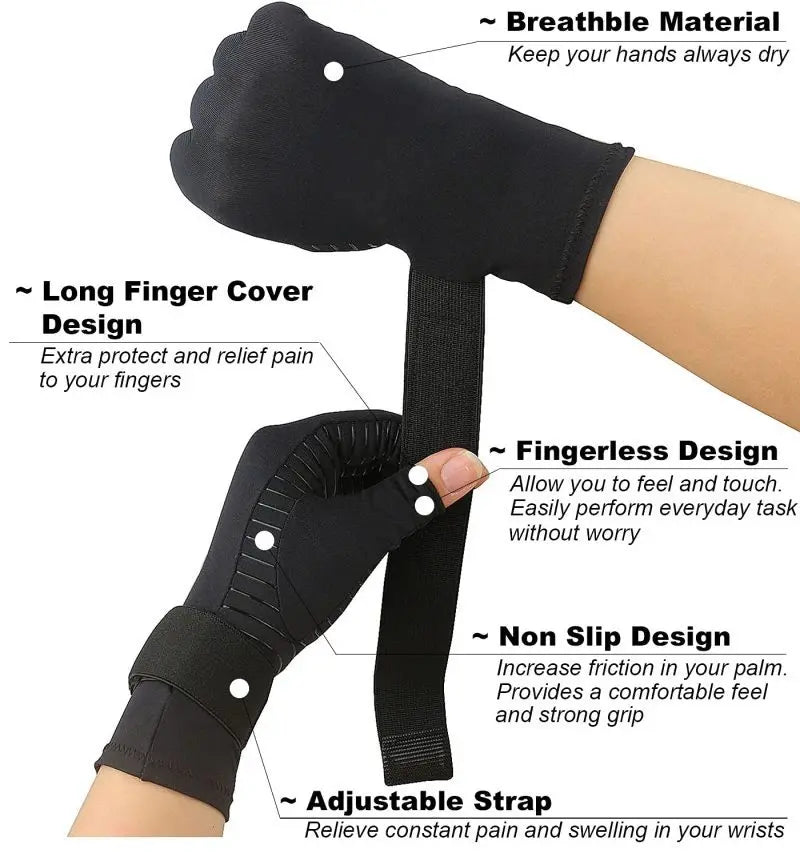 Arthritis Gloves Wrist Hand Thumb Support Gloves Silicone Gel Arthritis Pressure Corrector Massage Pain Relief Gloves