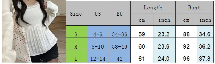 Aesthetic Coquette Knit Sweaters Outfit Vintage Babydoll Tops Pullovers Lady Autumn Square Neck Long Sleeve Knitwear Jumpers Y2k