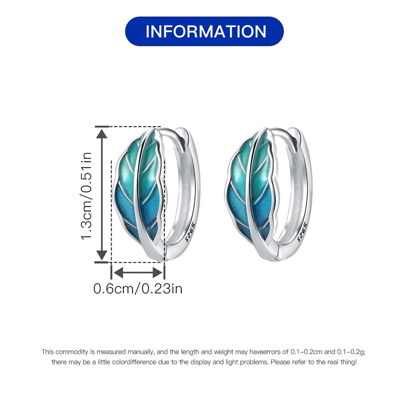 925 Sterling Silver Floral plant series greenery iris vine Hoop Earrings For Women Wedding Engagement Birthday Jewelry Gift 2024