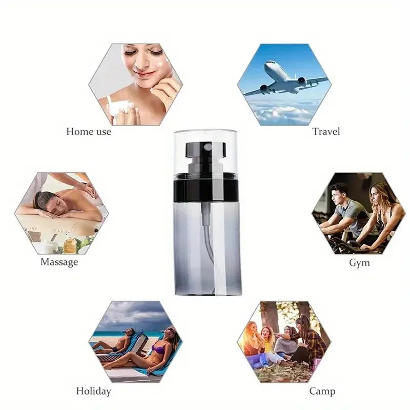 5Pcs Black Ultra Fine Mist Spray Bottle  30ml 60ml 80ml 100ml 120ml Moisturizing Cosmetic Bottle Portable Spray Atomize