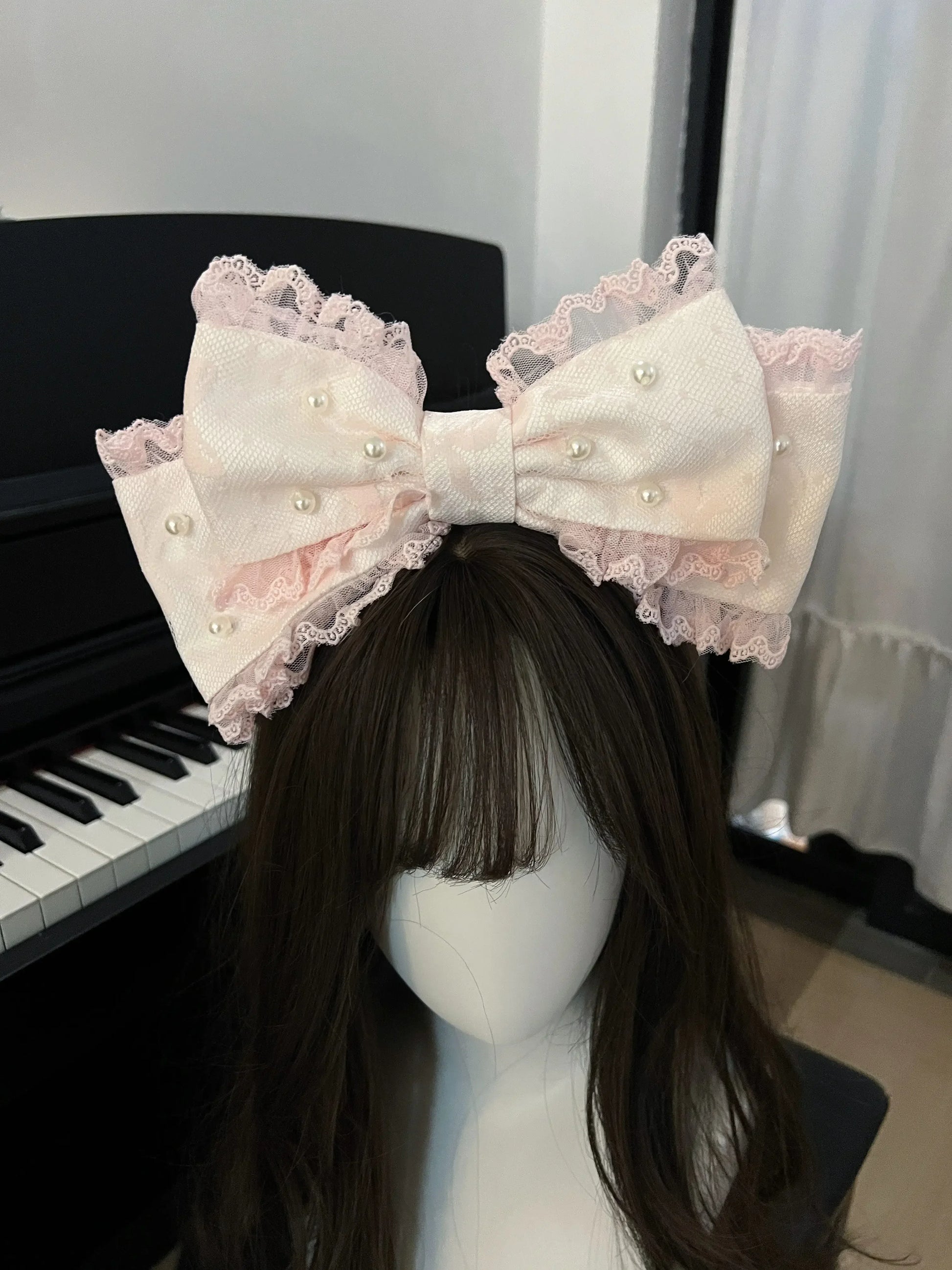 Women's Lolita Pink Dress Jsk Bow Lace Stitching Cute Sweet Girls Suspender Dress Lady Long Sleeve Inner Shirt Y2k Hairpin Cloak