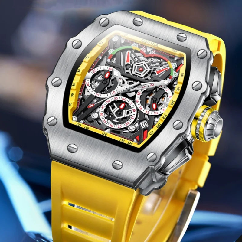 ONOLA 6827 Fashion Luxury Hands Clock Multifunction Waterproof Luminous Sports Casual Male Quartz Watches for Men Reloj Hombre
