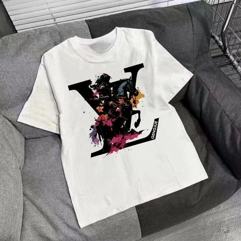Pure Cotton Summer Children's Short-sleeved T-shirt Men's and Children's Parent-child Clothing American Versatility Explosion