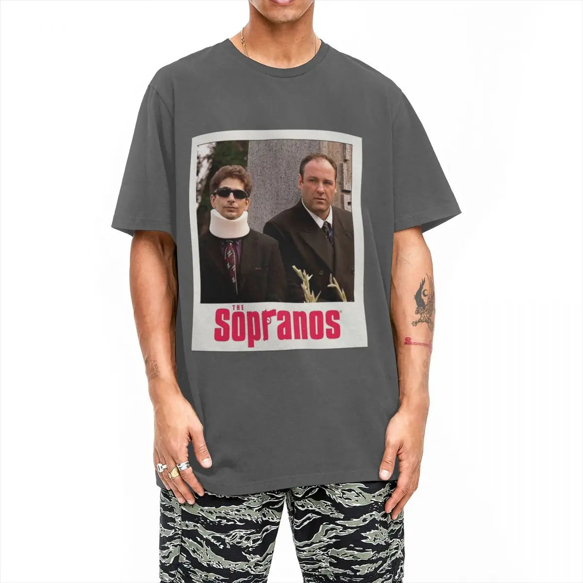 Tony Soprano Pop Culture T-Shirt Harajuku T-Shirts Short Sleeves Funny Tshirt Beach Cotton Round Neck Oversized Clothes