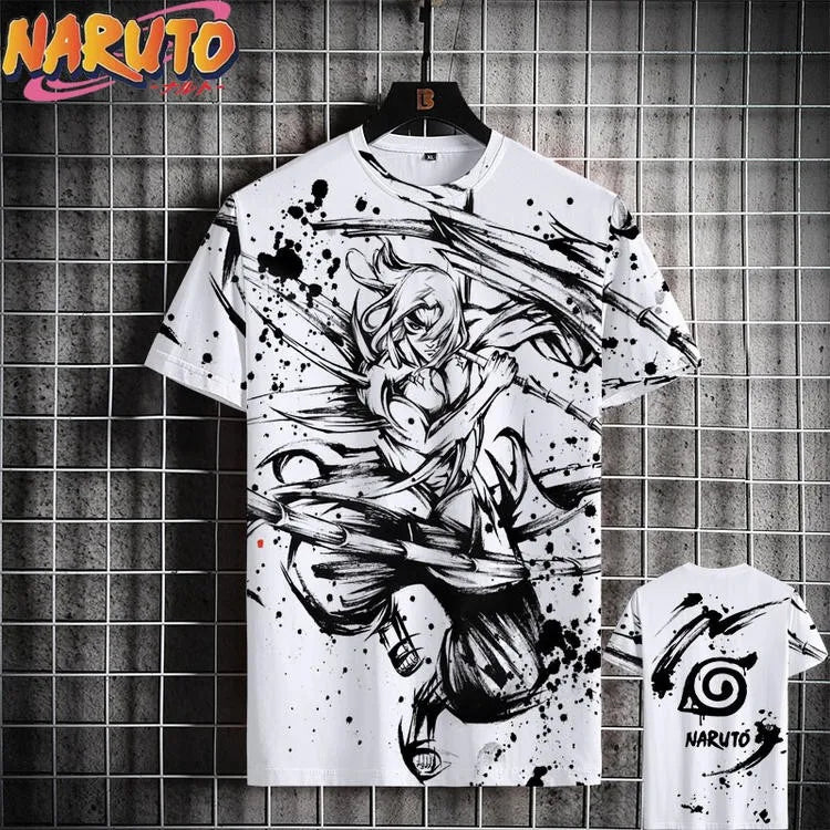 MINISO Summer Men's T Shirt Japanese Anime 3D Prints Casual Short Sleeve Tees Street Oversized Clothing Fashion Cartoon T-Shirts