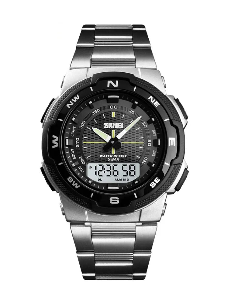 SKMEI Fashion Back Light Sport Digital Watch Mens Clock Top Brand Luxury Full Steel Business Date Waterproof Chrono Wristwatch