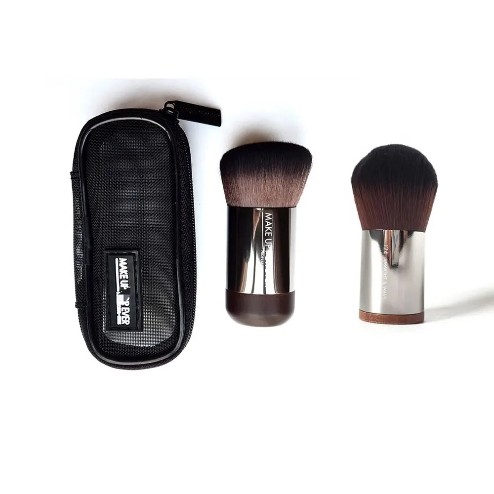 with Free Bag Buffing Foundation Brush Durable Aluminum Mouth Tube Round Head Makeup Brus Wood Handle Eyeliner Brush for Girls