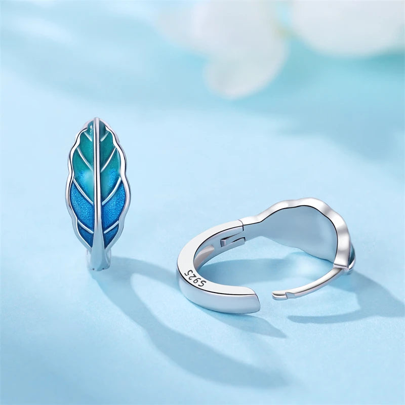 925 Sterling Silver Floral plant series greenery iris vine Hoop Earrings For Women Wedding Engagement Birthday Jewelry Gift 2024