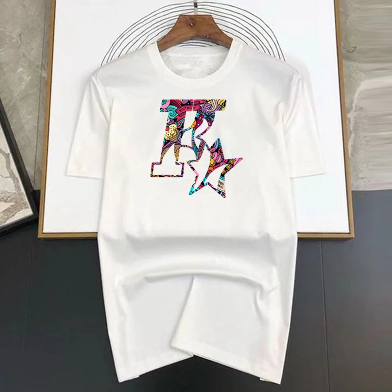 2023 Men's and Women's New Star K Top Basic Cotton T-shirt Summer round neck fashionable casual short sleeves