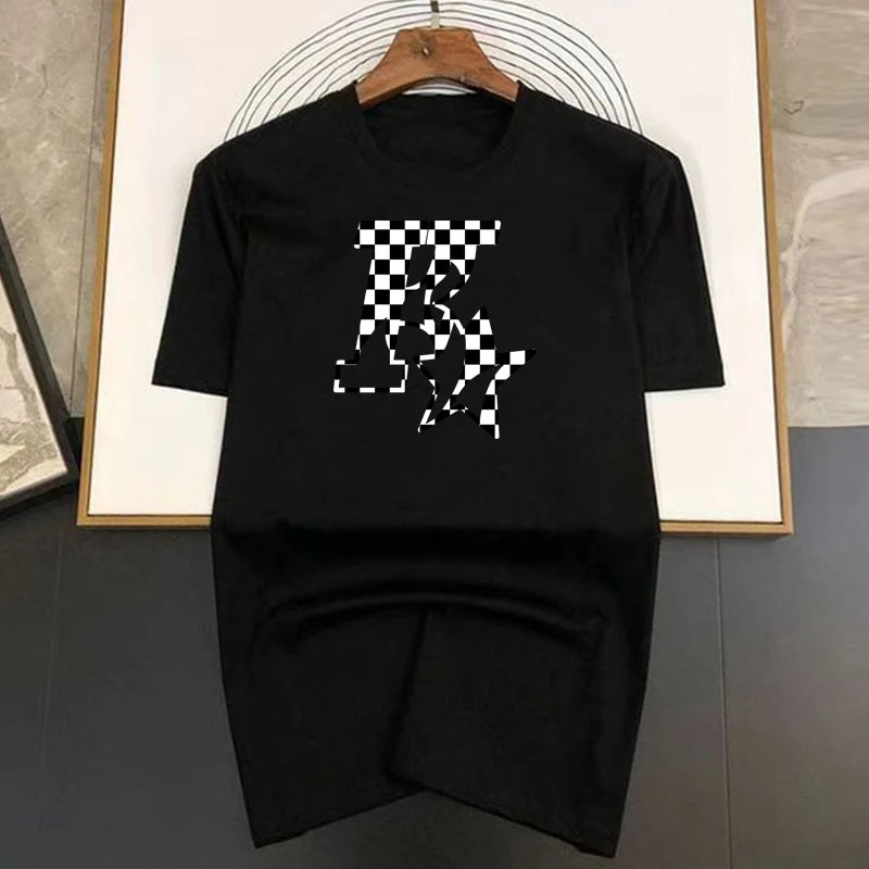 2023 Men's and Women's New Star K Top Basic Cotton T-shirt Summer round neck fashionable casual short sleeves