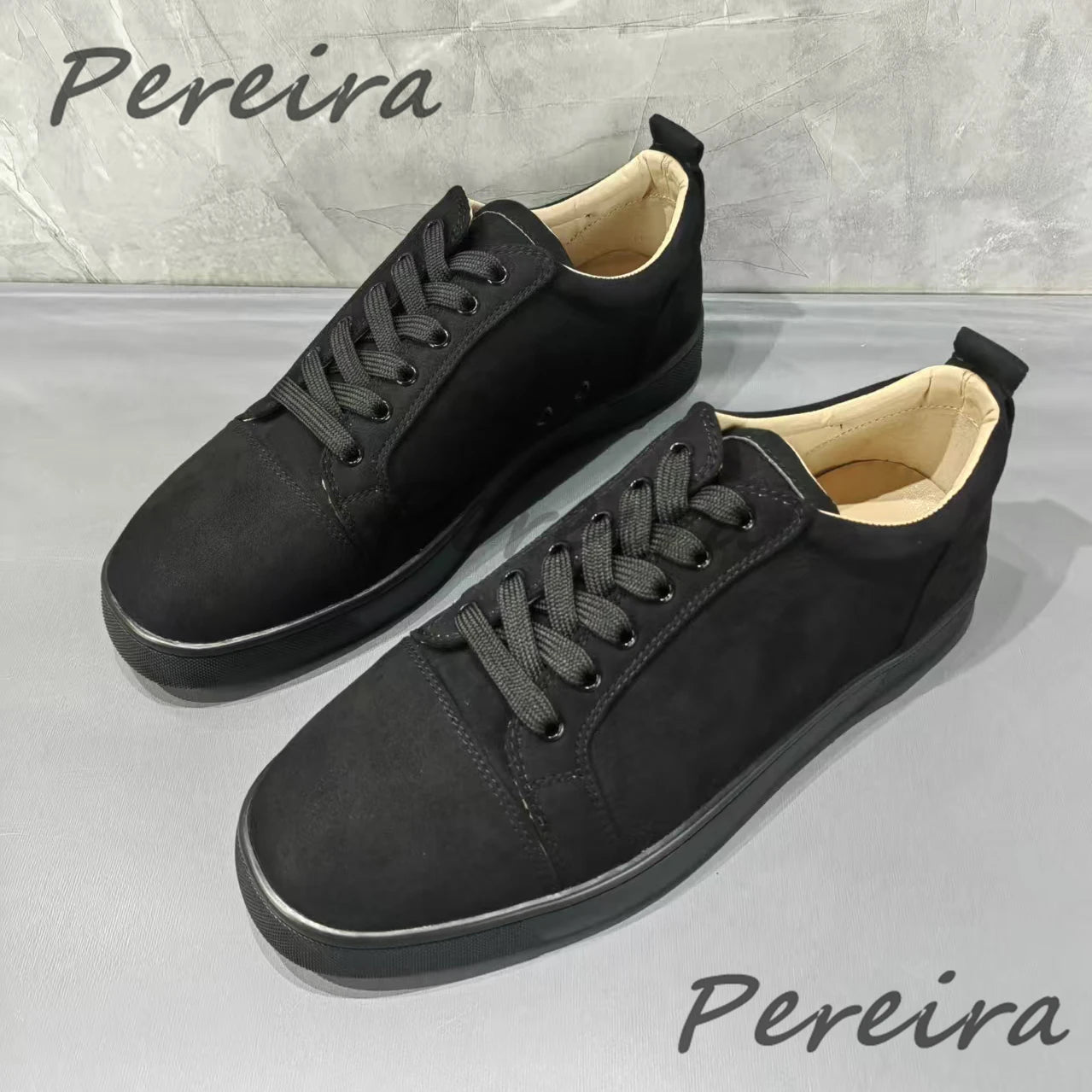 Men Rivet Casual Shoes Couple Sneakers Red Suede Round Toe Lace-Up Flats Summer Genuine Leather Platform Outdoor Walking Shoes