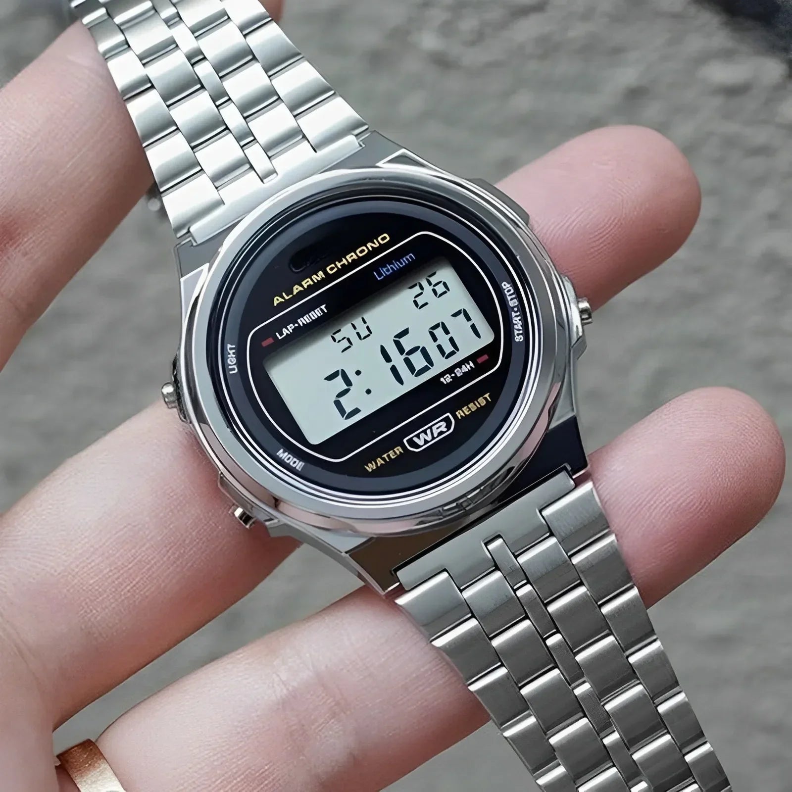 Electronic LED Digtal Watch Women Watches Steel Strap Men Wristwatches Waterproof Clock Multifunction Sports Wrist Watch Clock