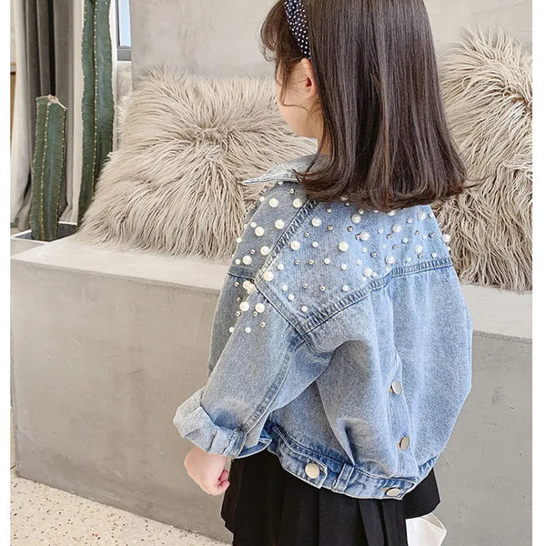 2025 Spring and Autumn Fashion Children's Coat Denim jacket Girl's jacket Outdoor casual denim top 3-10 year old jacket