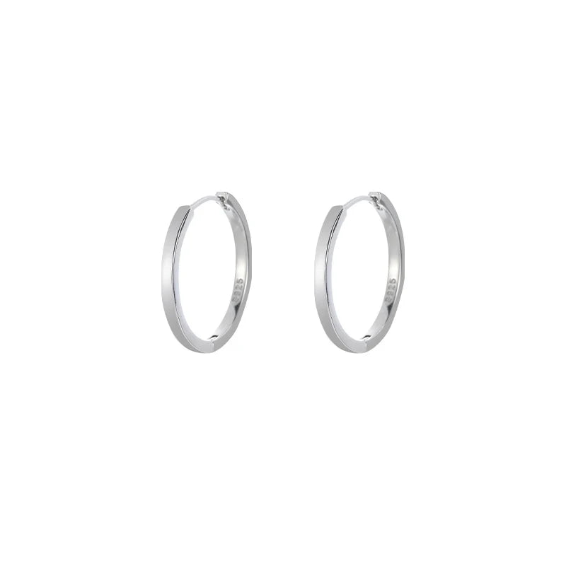 925 Sterling Silver Oversize Circle Hoop Earrings for Women Girl New Geometric Crystal Round Earring Brincos Party Jewelry Gift