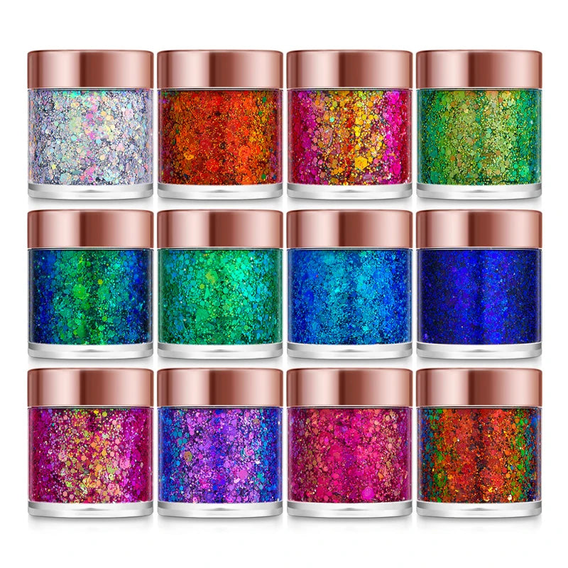 Sequins Body Glitter Gel,Make Up Long Lasting Glitter For Body Face Hair Eyeshadow,Festival Party Carnival Makeup Decorations