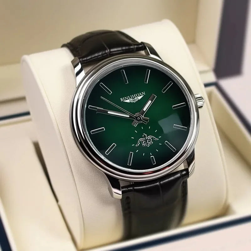 Luxury Business Men's Quartz Watch Waterproof Leather Strap Top Brand Wristwatch Handsome Men's Clock for Business 2025 New