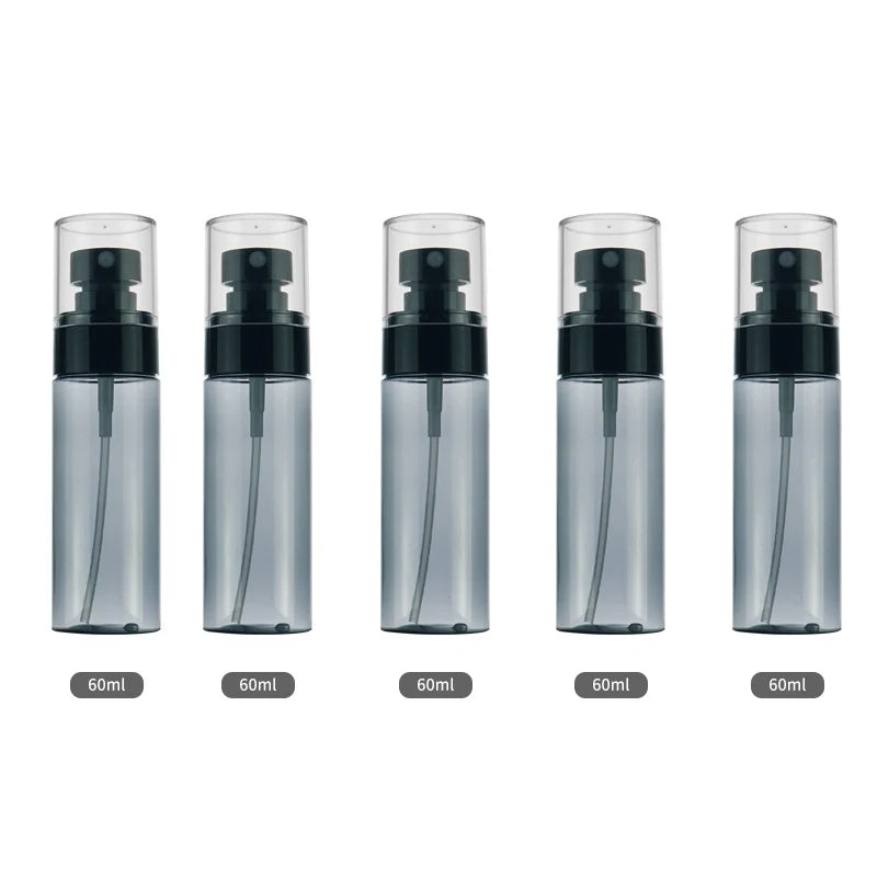 5Pcs Black Ultra Fine Mist Spray Bottle  30ml 60ml 80ml 100ml 120ml Moisturizing Cosmetic Bottle Portable Spray Atomize