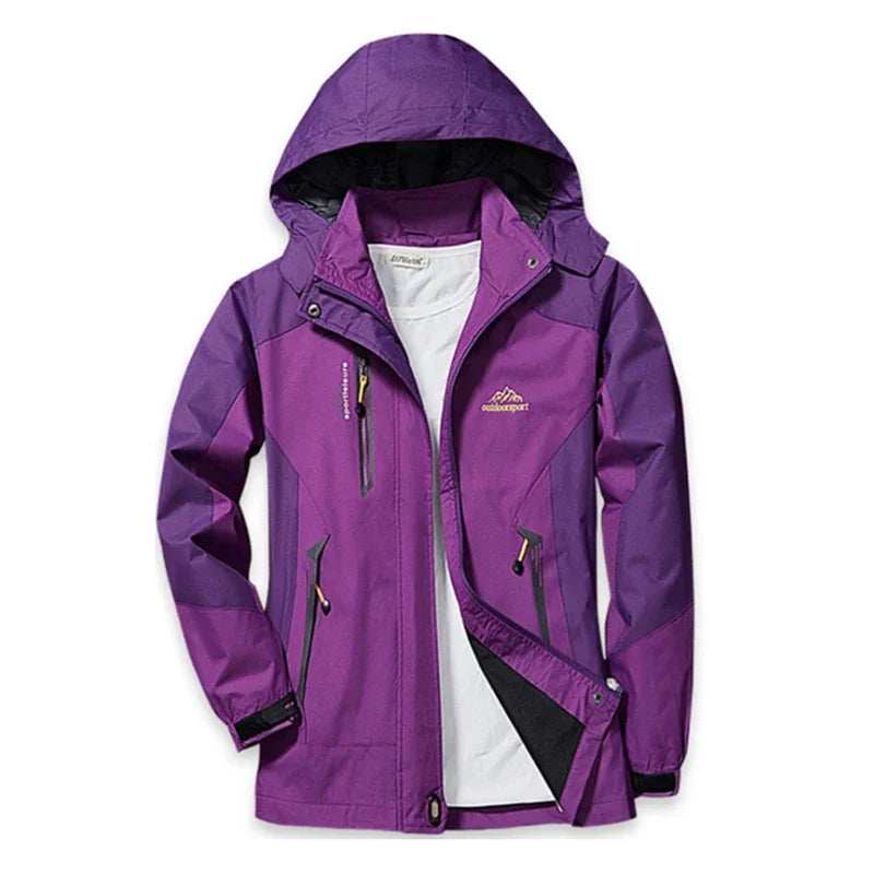 Women Autumn Trekking Jacket Outdoor Hiking Rain Coat Windbreaker Waterproof Hooded Camping Cycling Climbing Warm
