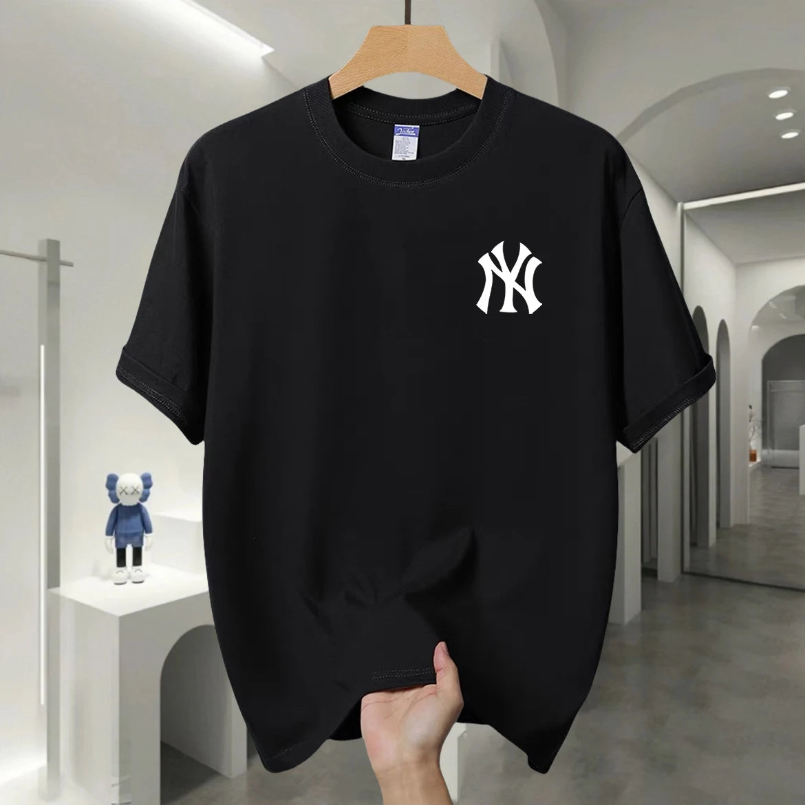 American Yankees Men and Women Couples Cotton Short-sleeved T-shirt Trendy Brand Loose Large Size Sports Summer Bottoming Shirt