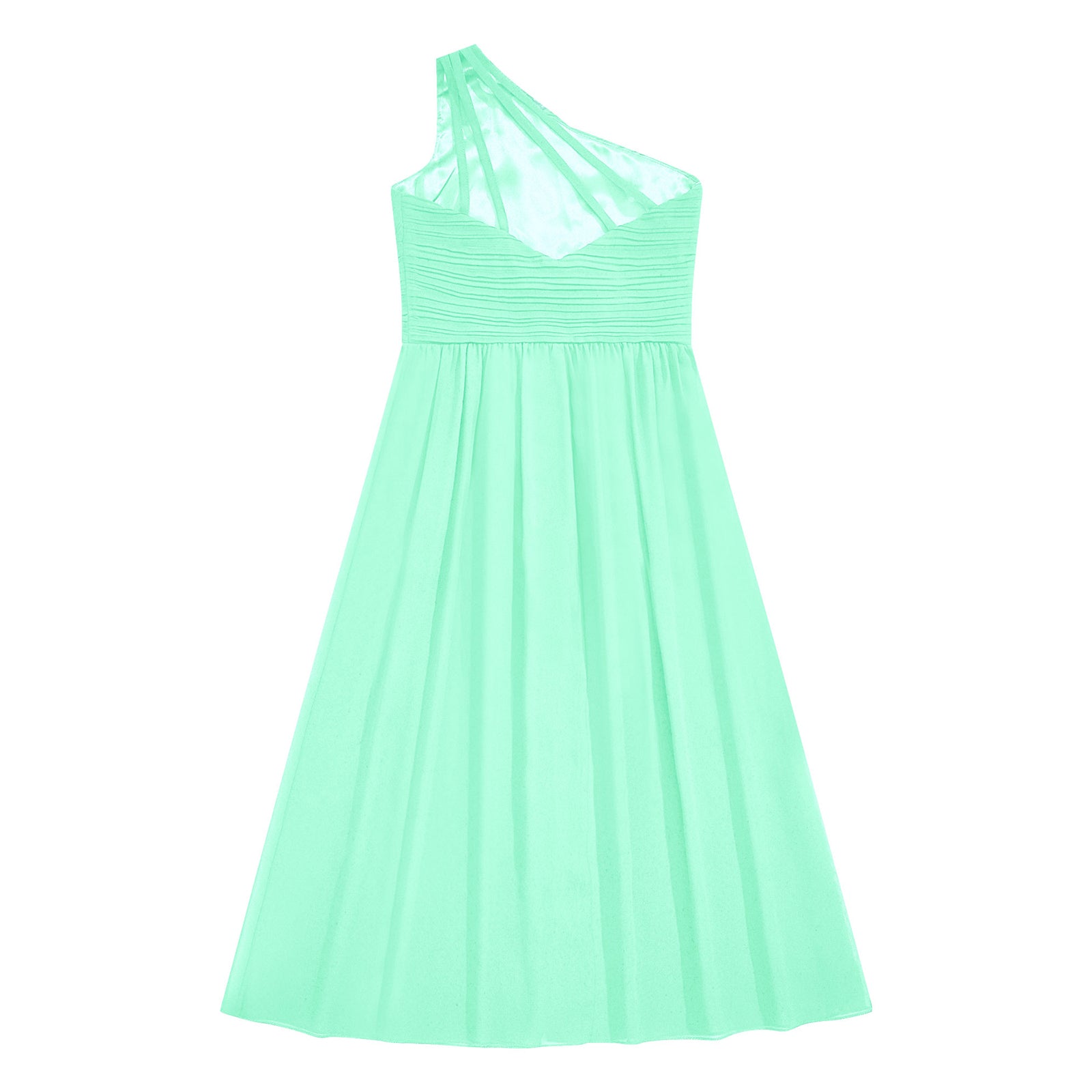 6-16Y Kids Girls Elegant Shiny Beaded Party Dress One Shoulder Ruched Jumpsuit Skirt Princess Wedding Birthday Evening Prom Gown