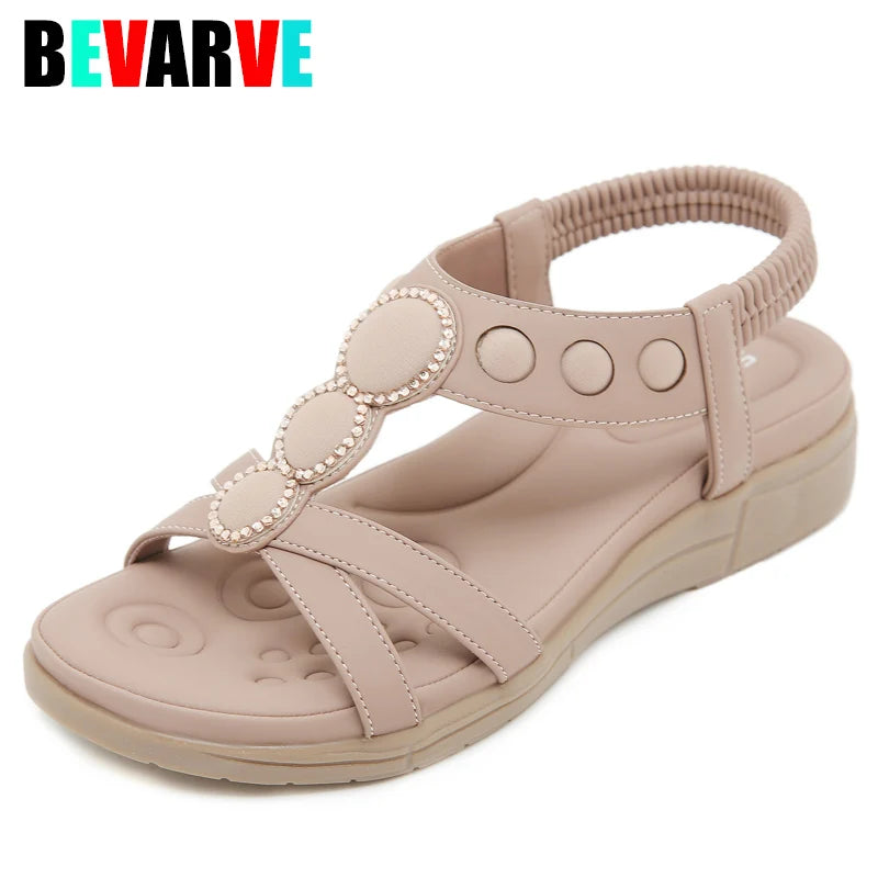 Plus Size 36-42 Shoes for Women Summer Fashion Women Platform Sandals Casual Wedges Comfortable Elastic Band Sandalias