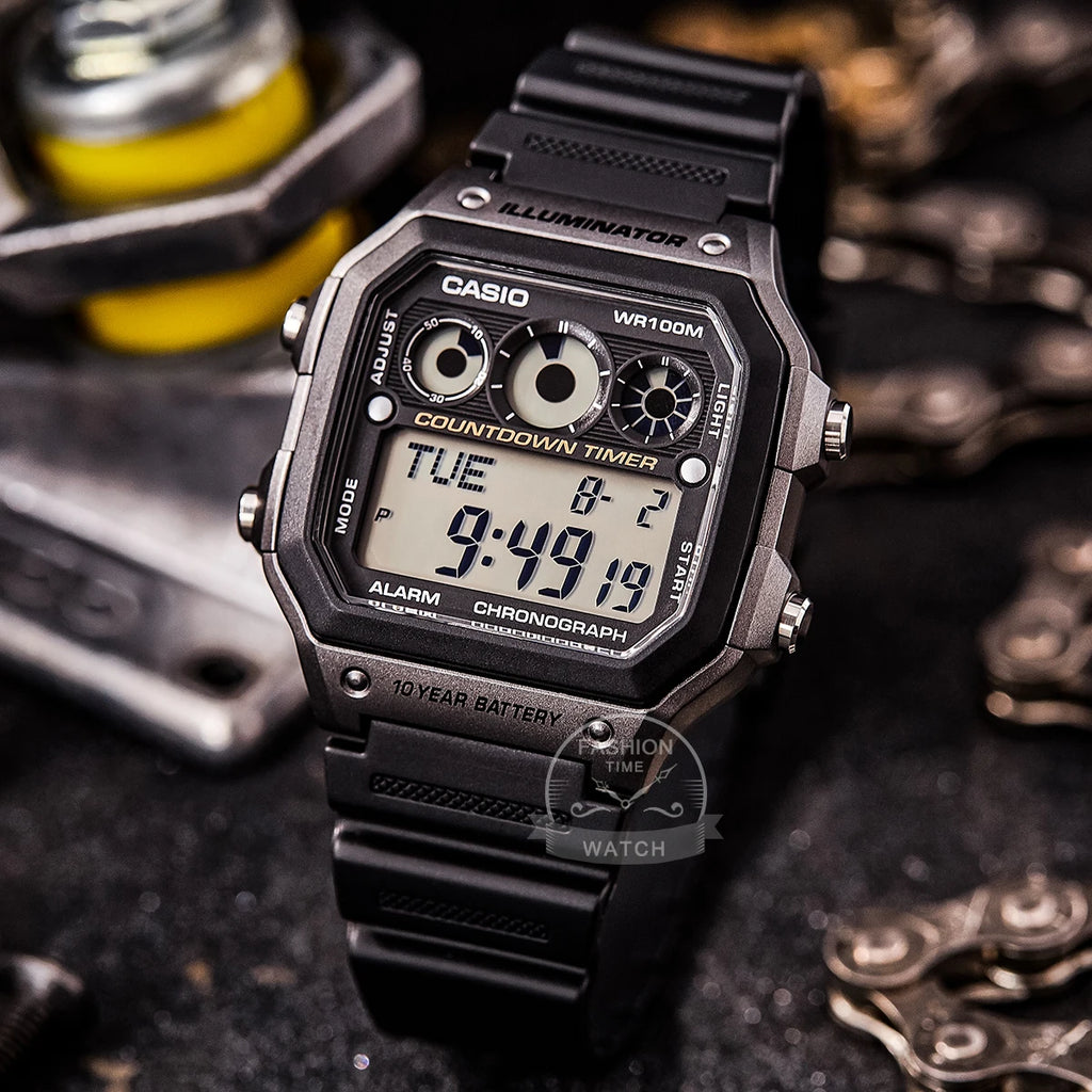 Casio for men  Multi-Function Electronic Watch Water Resistant Resin Strap AE-1300WH-8A