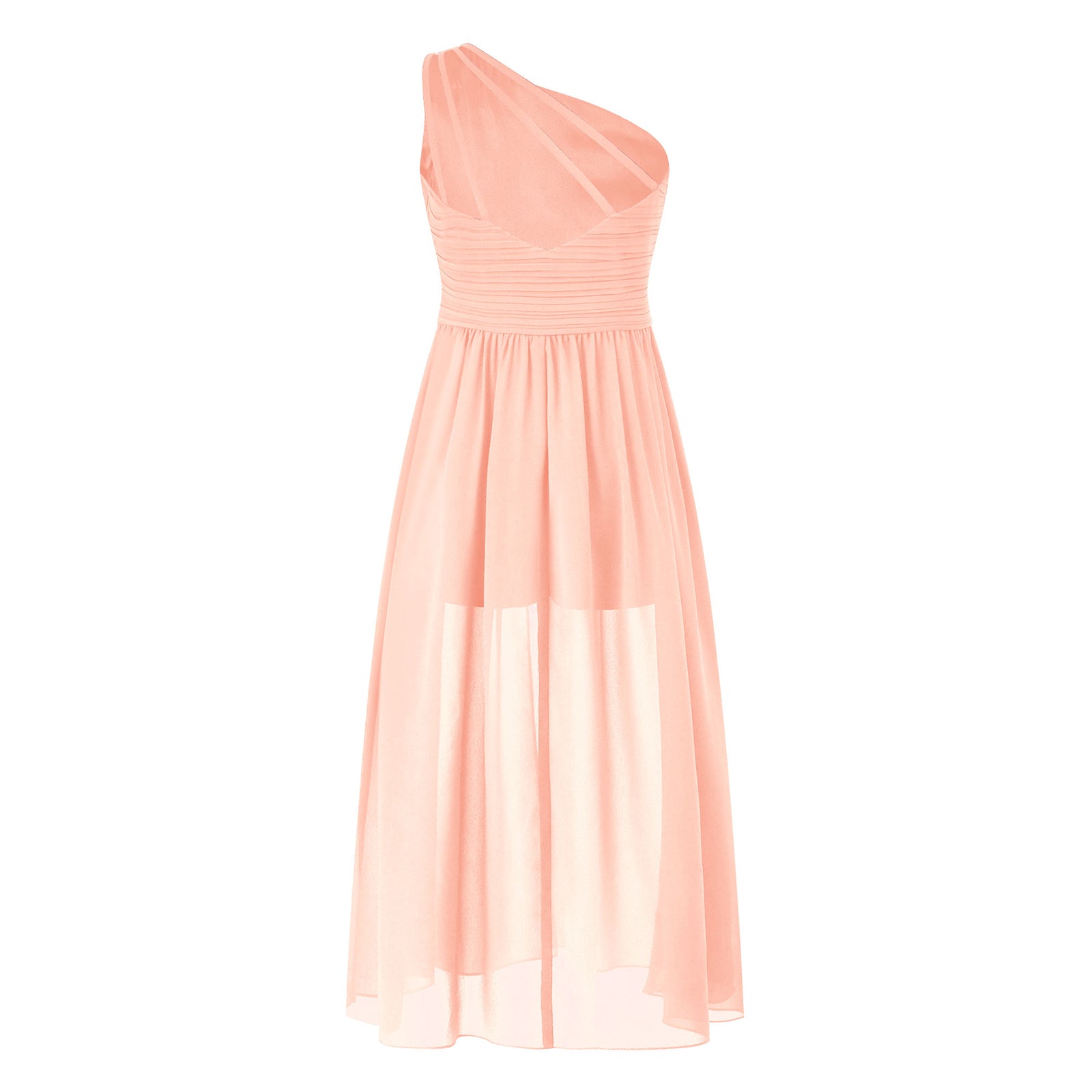 6-16Y Kids Girls Elegant Shiny Beaded Party Dress One Shoulder Ruched Jumpsuit Skirt Princess Wedding Birthday Evening Prom Gown
