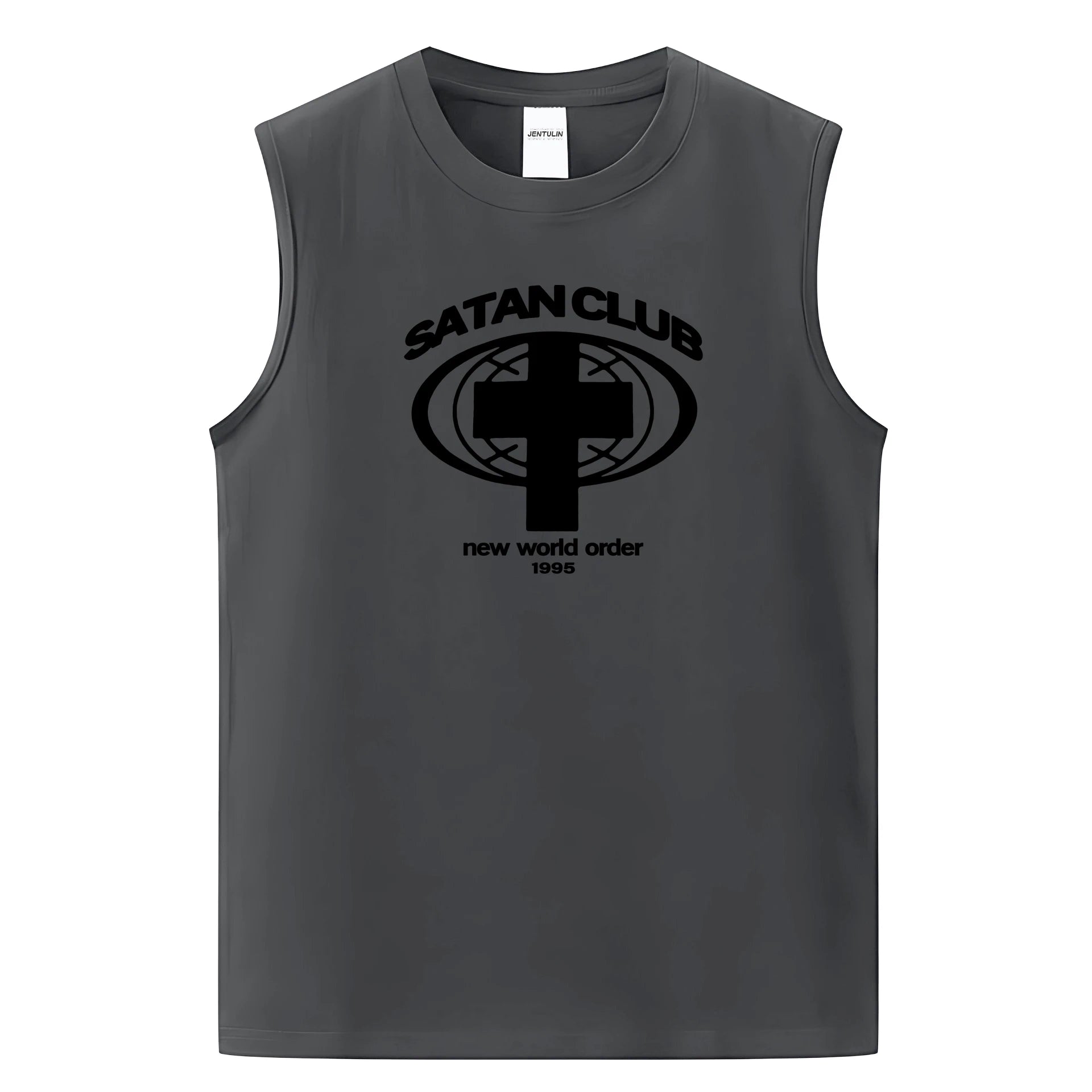 Harajuku Oversized Streetwear Men's Clothing Satan Club Graphic Print Tank Tops Cotton Hip Hop sleeveless Tshirt Gothic Y2k Vest