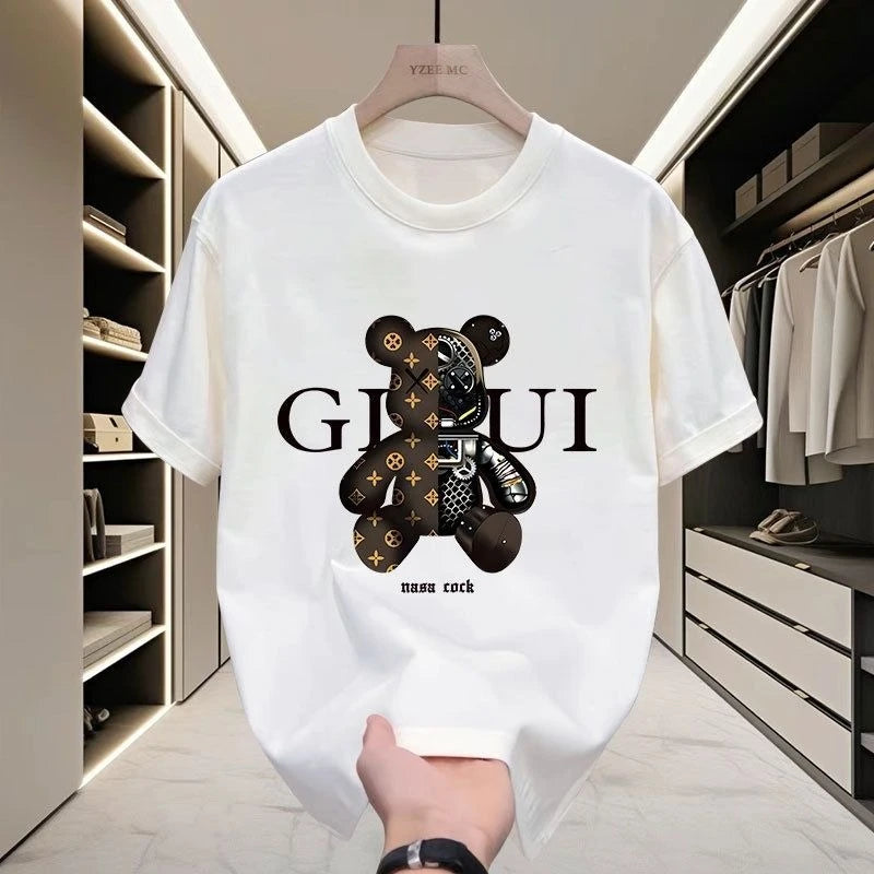 2025 Summer Fashion Short-sleeved Designer Letter Pattern Printing Pure Cotton Loose Casual Short-sleeved T-shirt Clothing