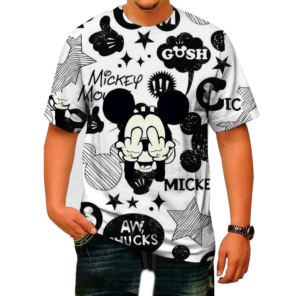 2024 Disney T-Shirts Mickey Minnie Mouse Cartoon Anime 3D Print Streetwear Men Kids Fashion Oversized T Shirt Kids Tees Tops