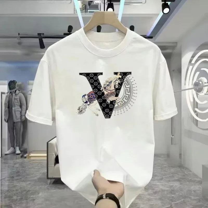 2025 Mens Womens  T-Shirt Summer High Quality Cotton Print Streetwear Brand Vintage Oversized  T-shint