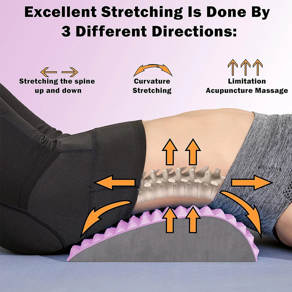 Back Stretcher Pillow, Neck Lumbar Support Massager, Sciatica, Herniated Disc Pain Relief Massage Relaxation, Posture Corrector