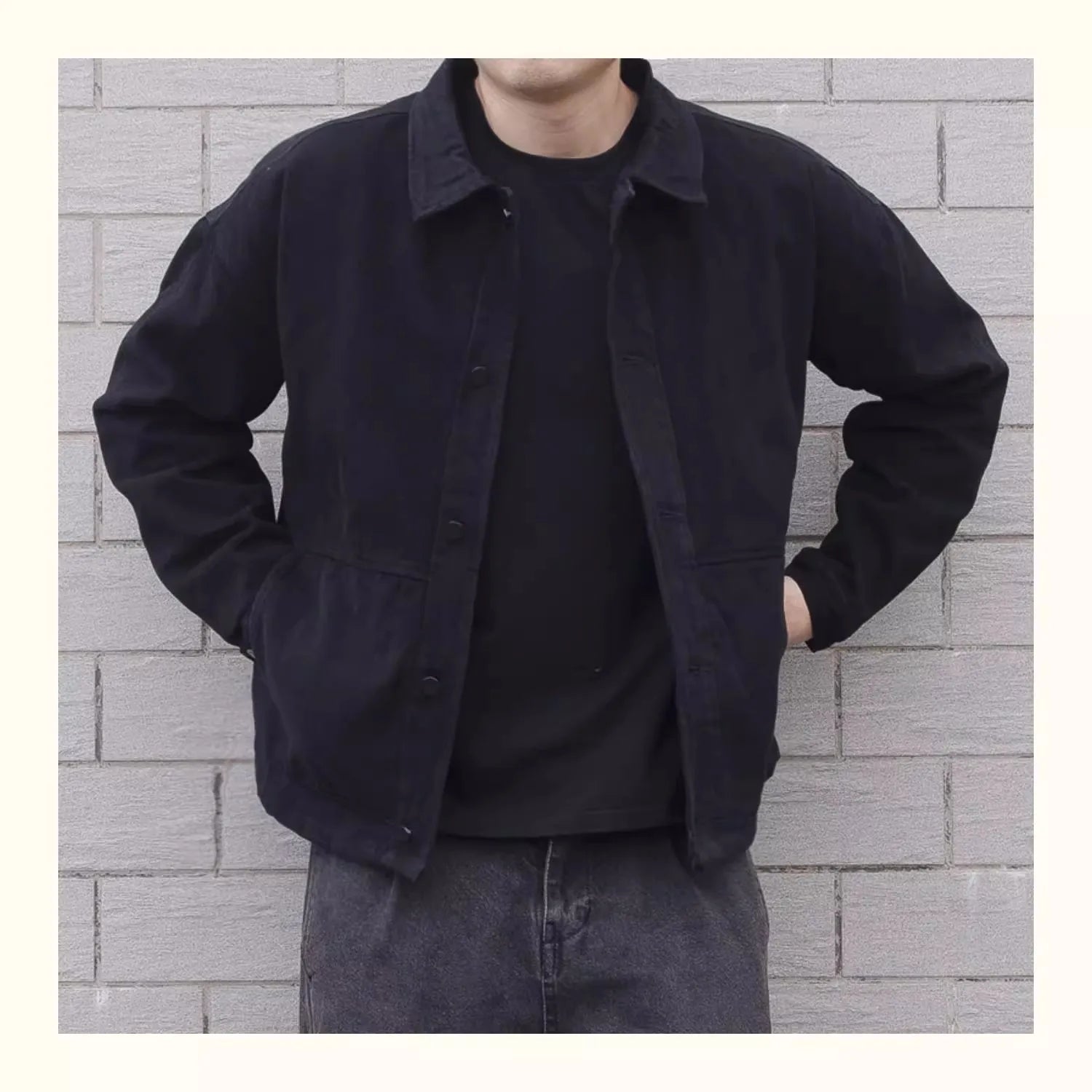 2025 Men's Loose Casual Denim Jacket Fashion Korean Style Simple Lapel Button-up Coats Solid All-match Jean Jacket Men Outerwear