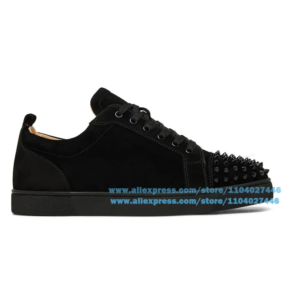 Rivets Sneakers Men's Shoes Novelty Designer Stylish Lace-Up Casual Wear-Resistant Trendy Luxury Handmade Shoe Men's Shoes