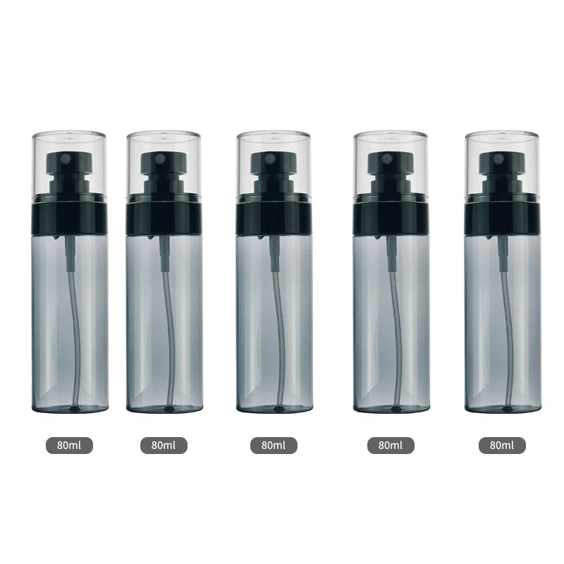 5Pcs Black Ultra Fine Mist Spray Bottle  30ml 60ml 80ml 100ml 120ml Moisturizing Cosmetic Bottle Portable Spray Atomize